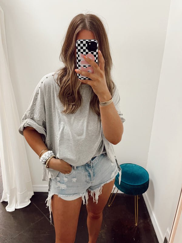 The Marleigh Oversized Top | GREY