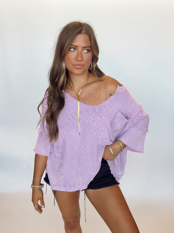 Lavender Waffle Top