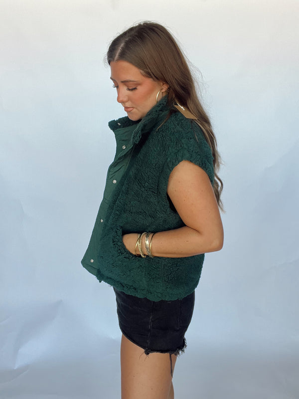 Green Teddy Vest