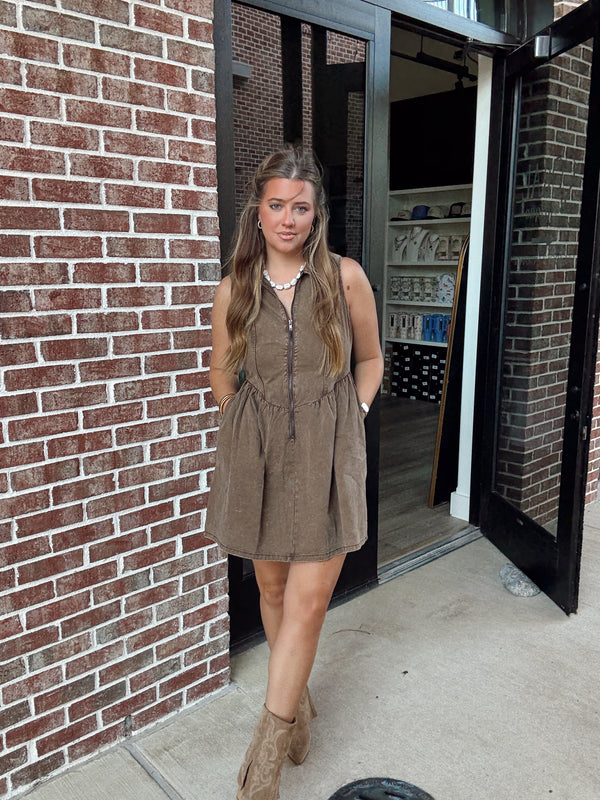 Brown Denim Dress