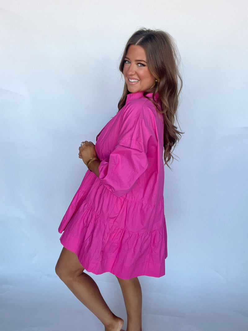 Hot Pink Ruffle Dress