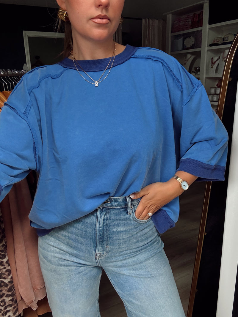 Connie Boxy Tee | BLUE