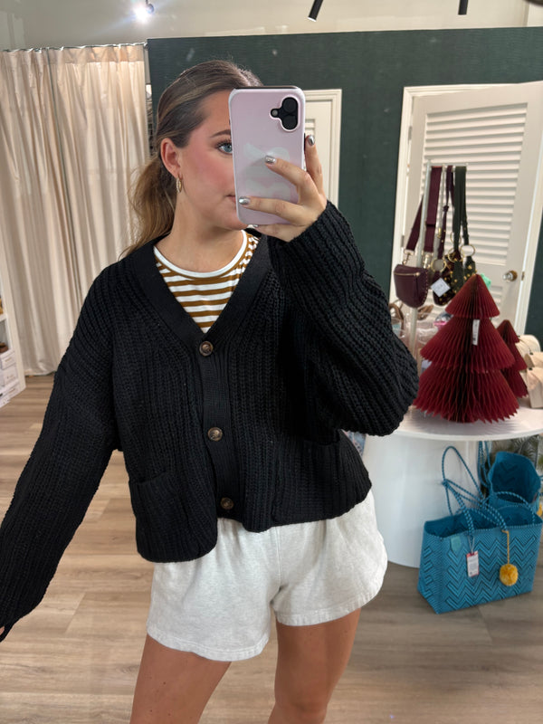 Black Knit Cardigan