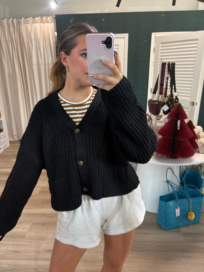 Black Knit Cardigan