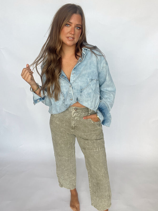 Olive Barrel Pant