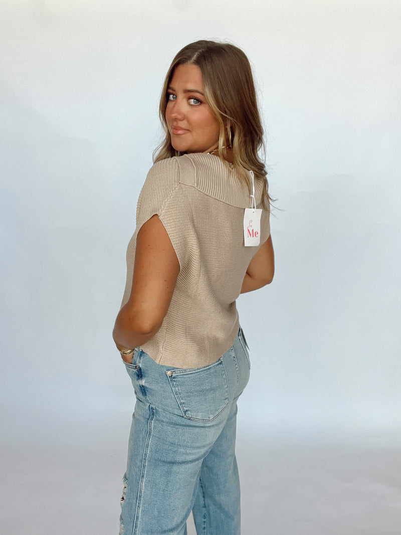 Chic Cozy Top | TAUPE