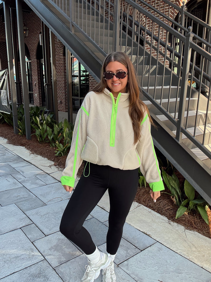 Lime/Oatmeal Half Zip