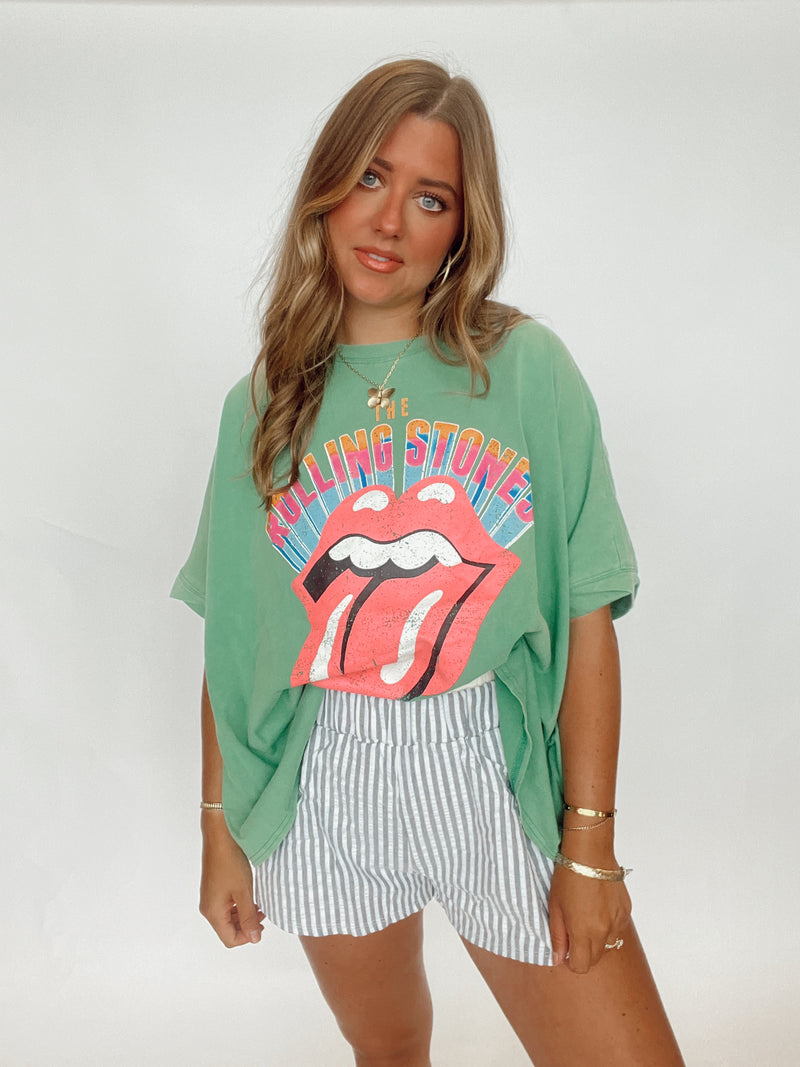 Deep Green Rolling Stone Tee