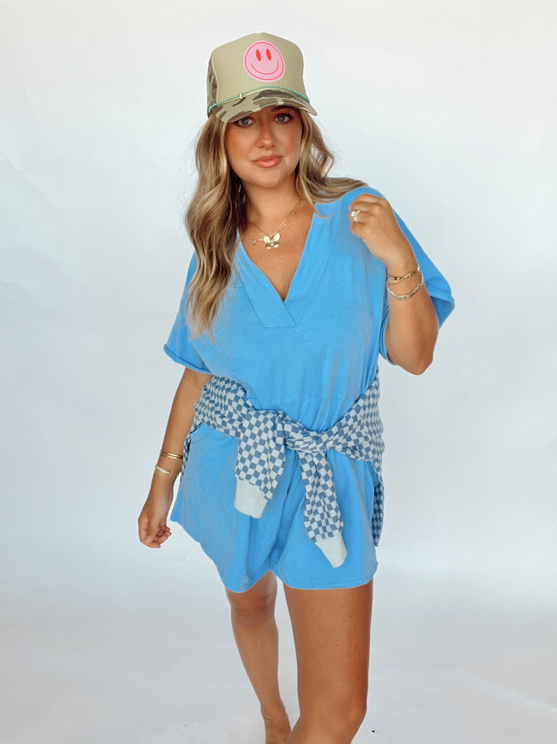 Sky Blue T Shirt Romper