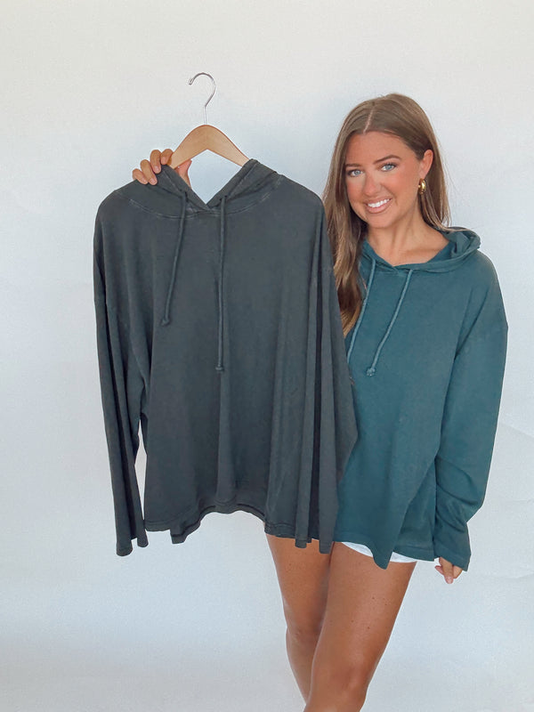 Mineral Washed Drawstring Hoodie