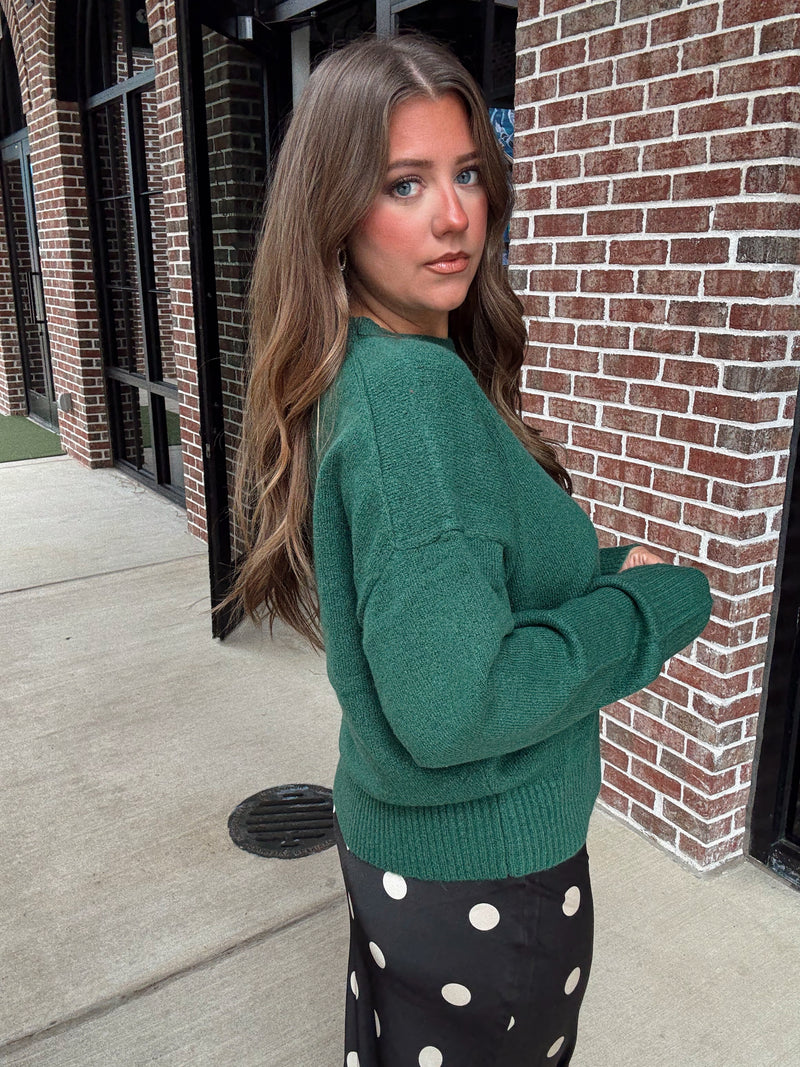 Hunter Green Ribbed Sweater