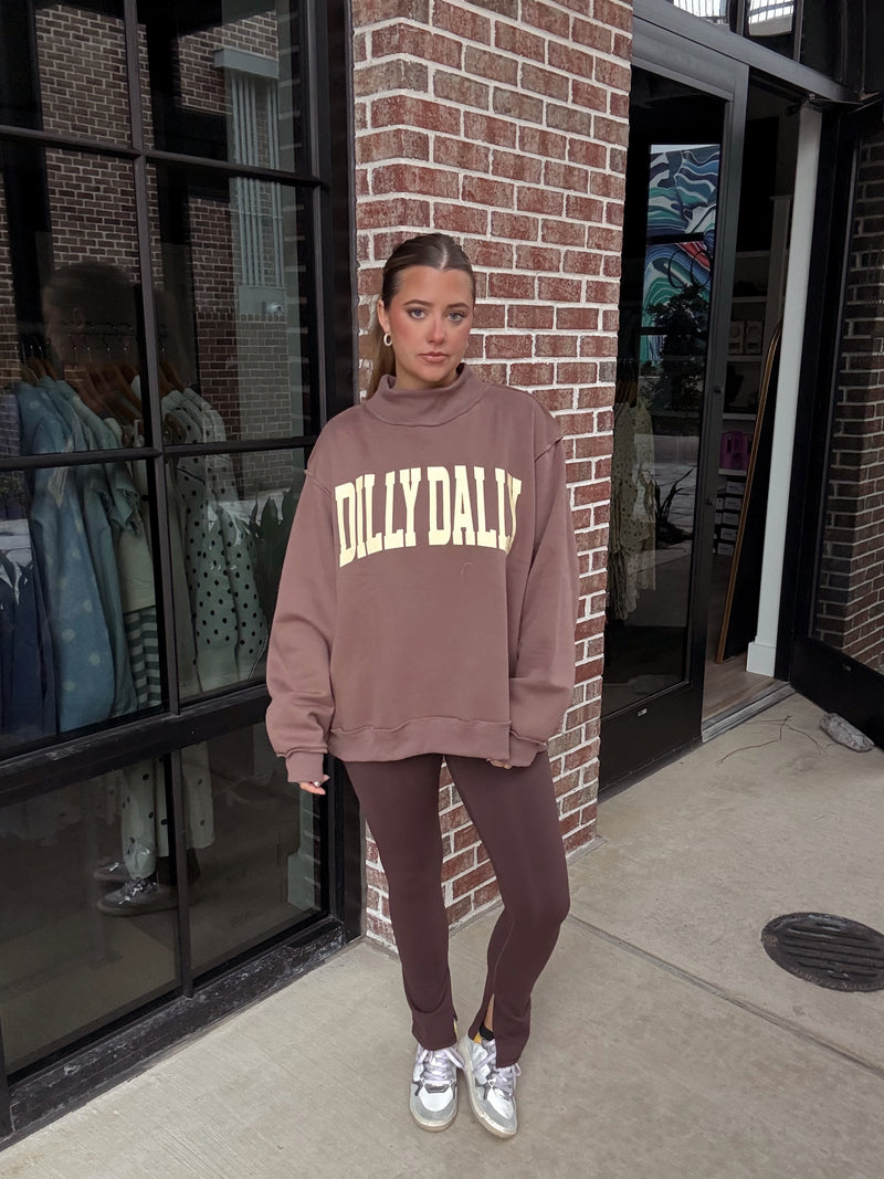 Dilly Dally Mock Neck Sweatshirt