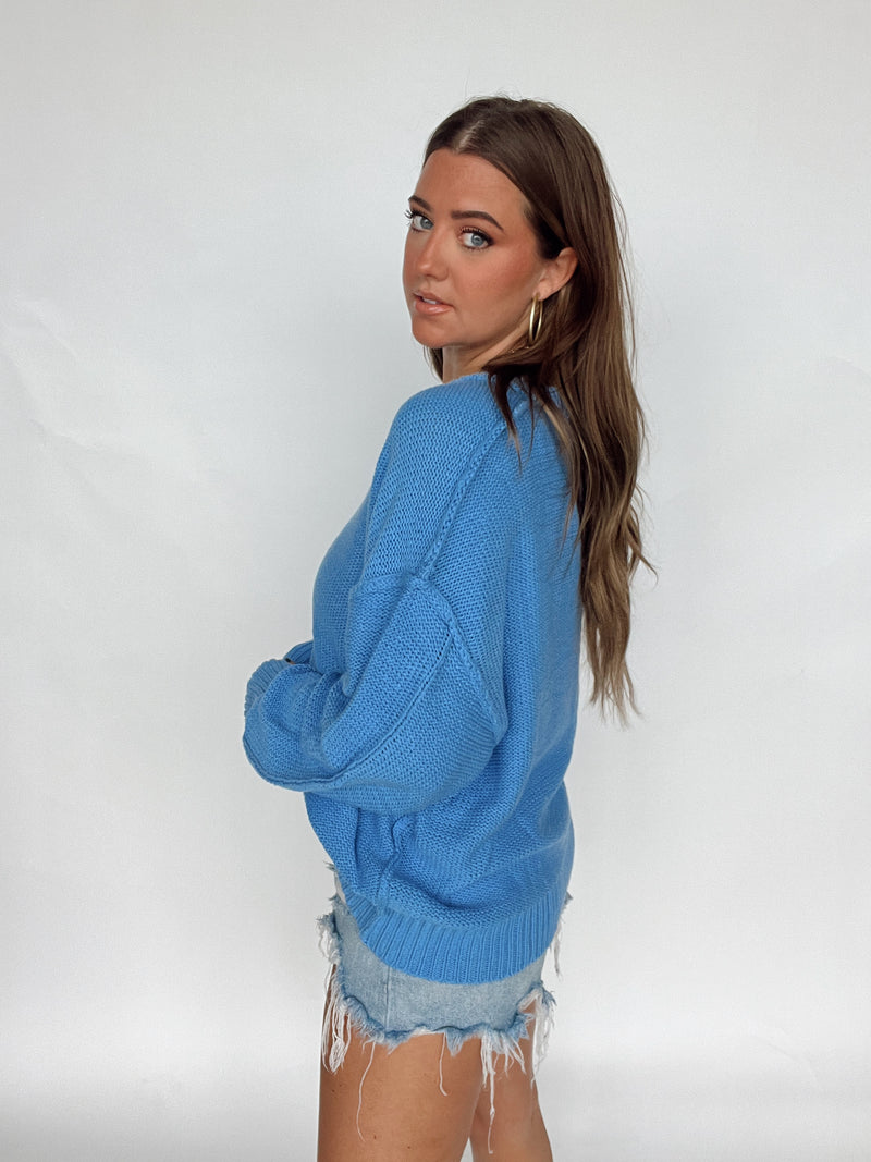 Peri Blue V Neck Sweater