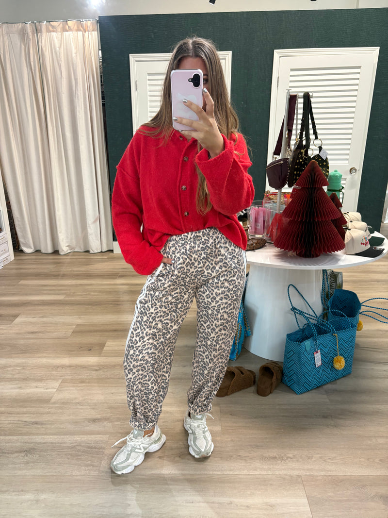 Leopard Varsity Joggers