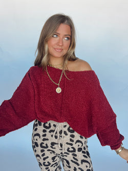 Burgundy Slouched Sweater