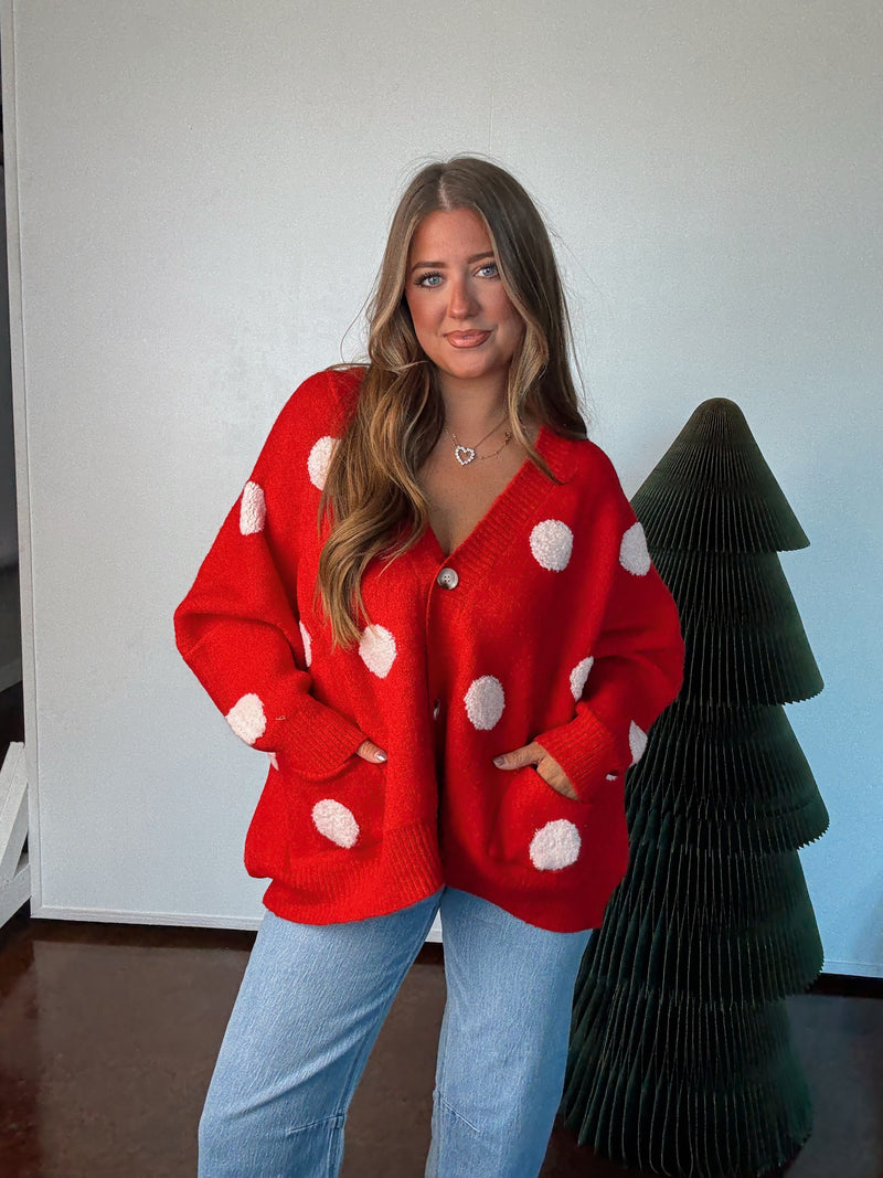 Red Polka Dot Cardi