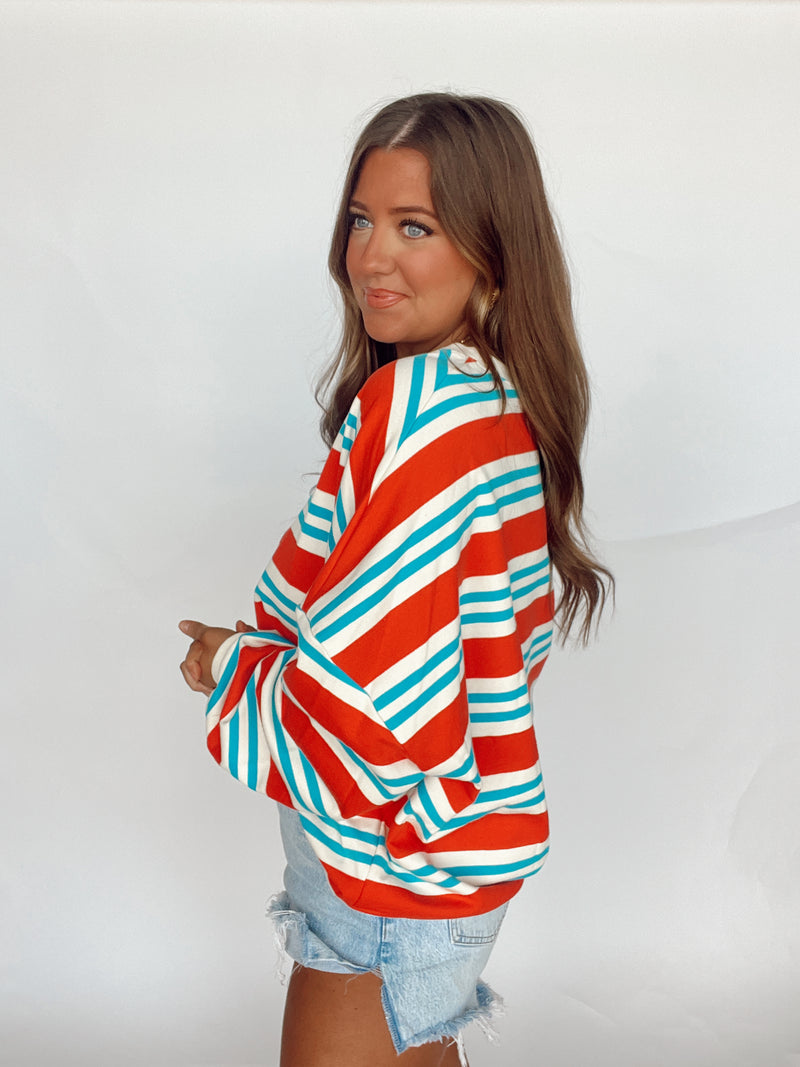 Red Striped Pullover