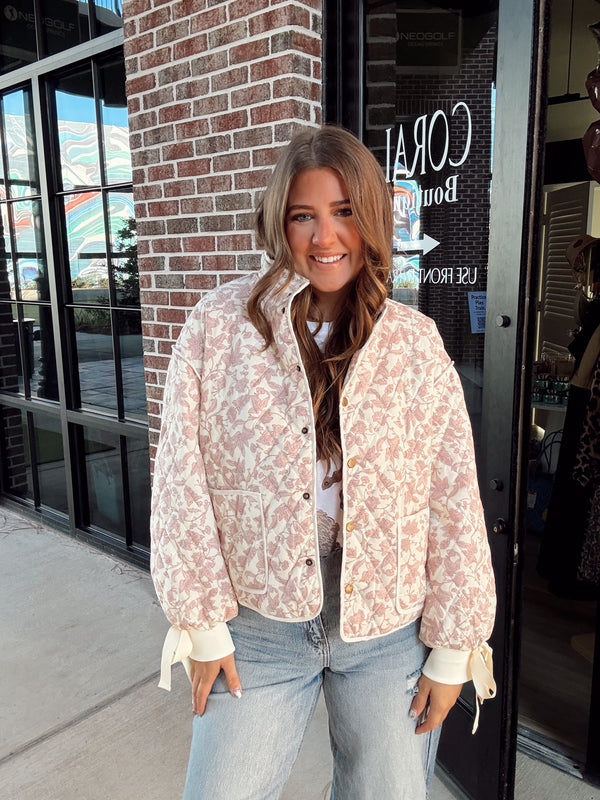 Pink Quilted Floral Jacket