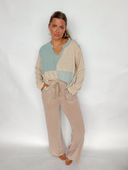 Mocha Ribbed Lounge Pant