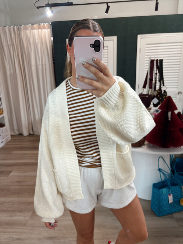 Cream Knitted Cardigan