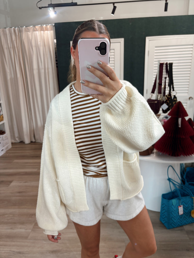 Cream Knitted Cardigan