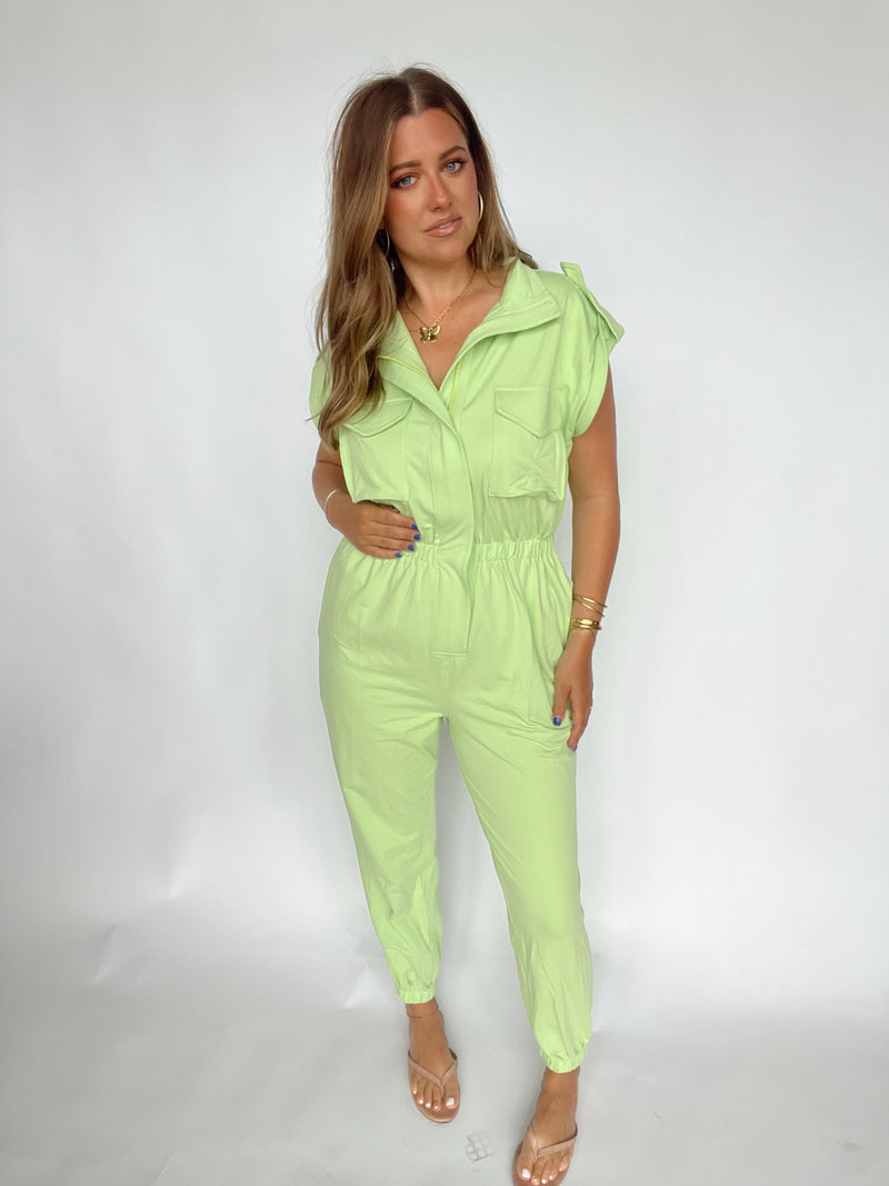 Lime Jogger Jumpsuit