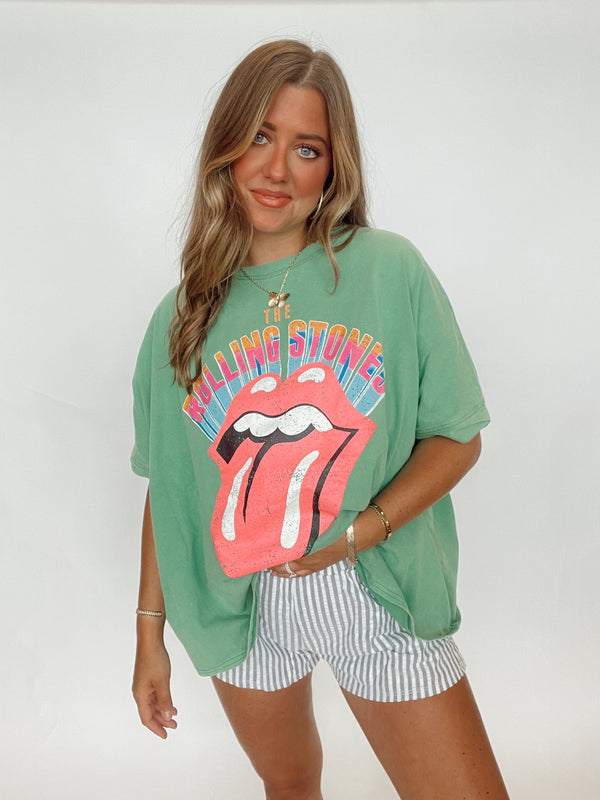 Deep Green Rolling Stone Tee