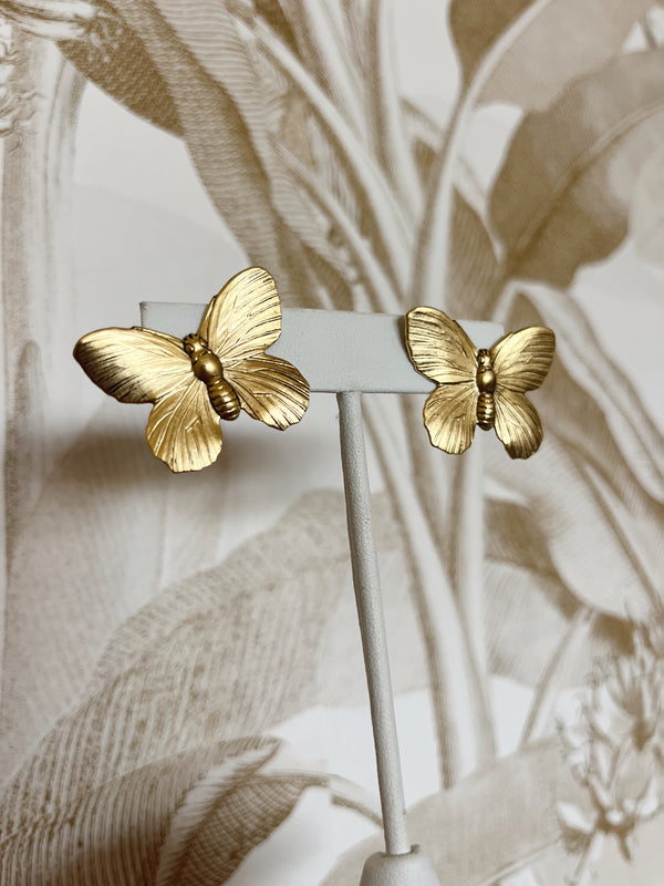 Gold Butterfly Stud