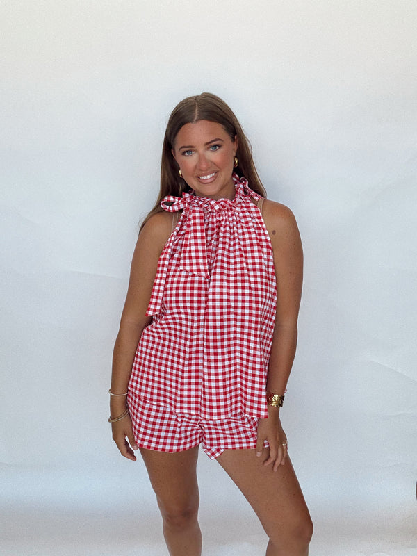 Red Gameday Gingham Set