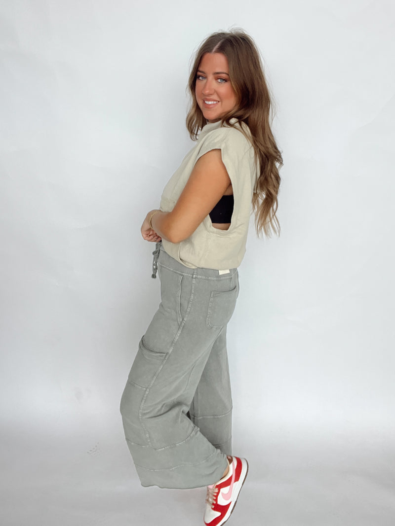 Ash Grey Flowy Pant