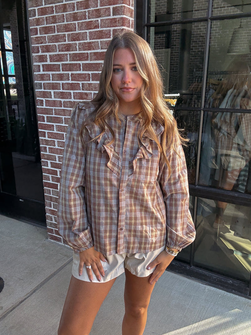 Plaid Ruffle Top