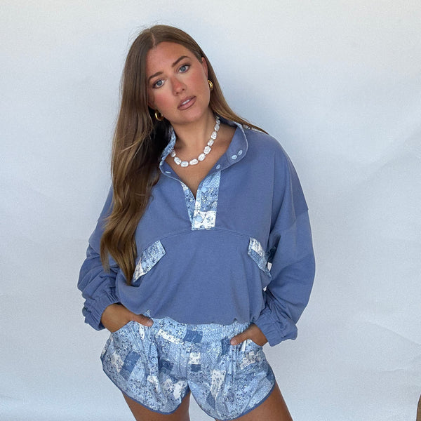 Dusty Flower Short Set | Blue – Coral Boutique