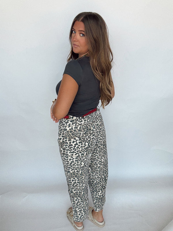 Leopard Straight Denim