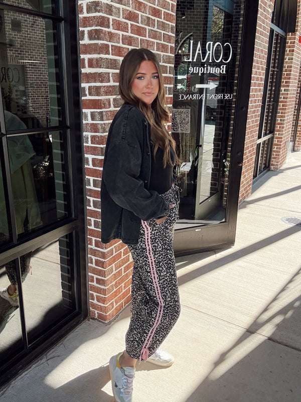 Leopard Varsity Pant
