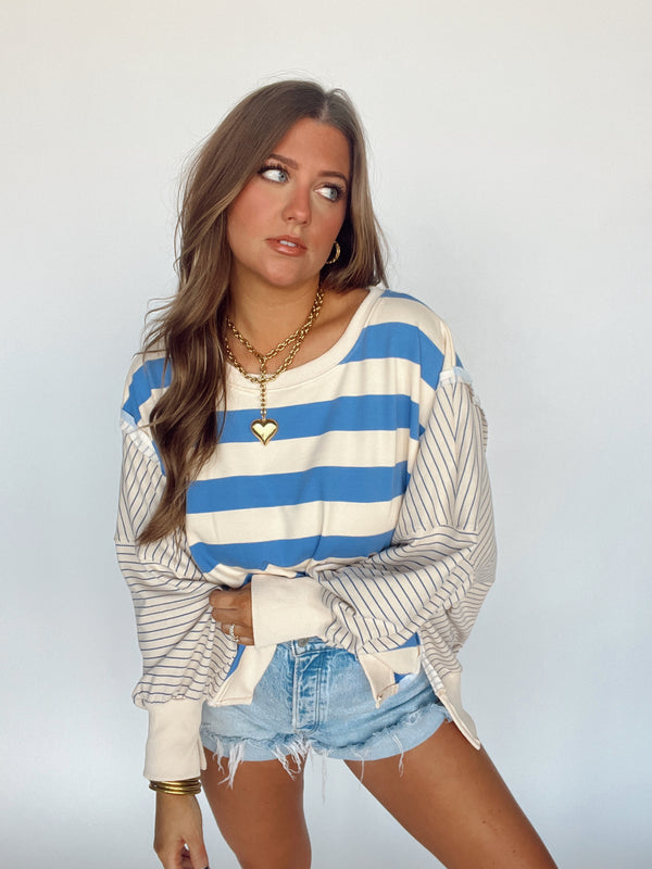 Oatmeal Striped Pullover