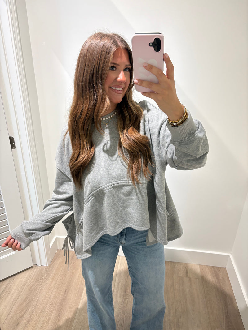 Grey Tie Pullover