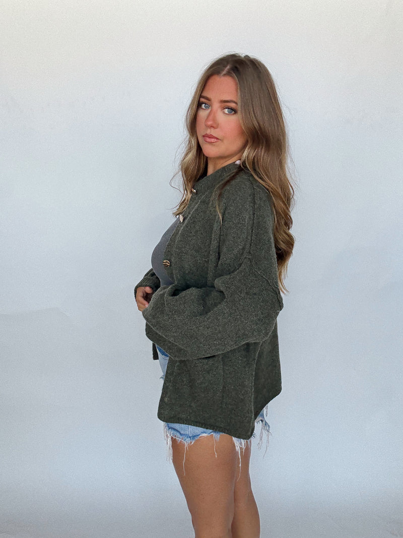 Olive Knit Cardigan