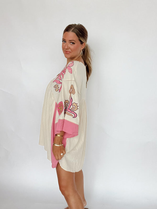 Embroidered Linen Dress