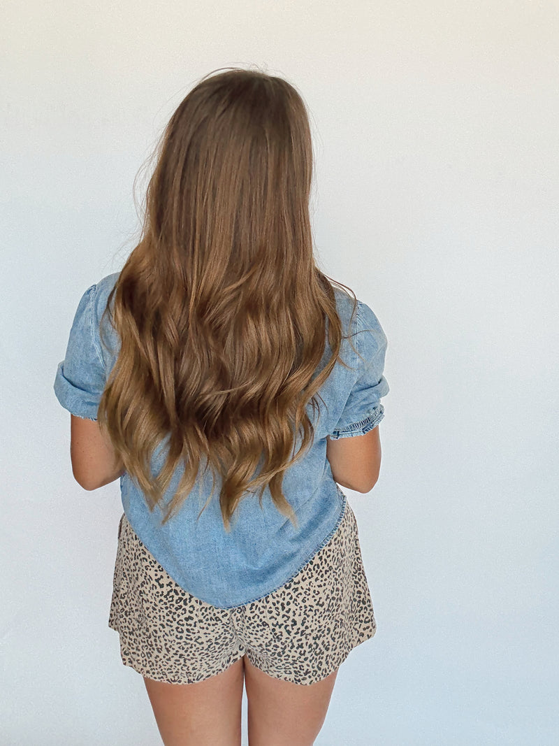 Denim Bubble Button Up