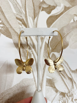 Gold Butterfly Hoop