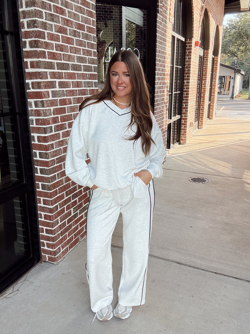 Light Grey Scuba Pant Set