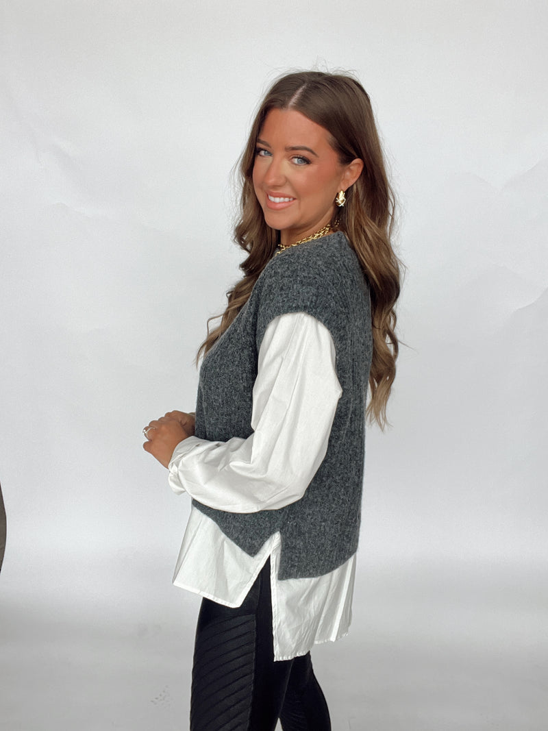 Charcoal Layered Top