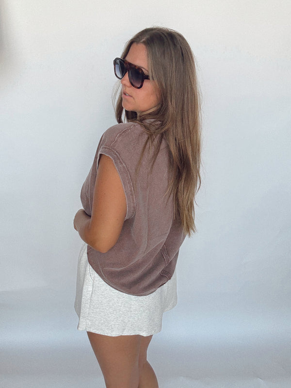 Chestnut V Neck Top
