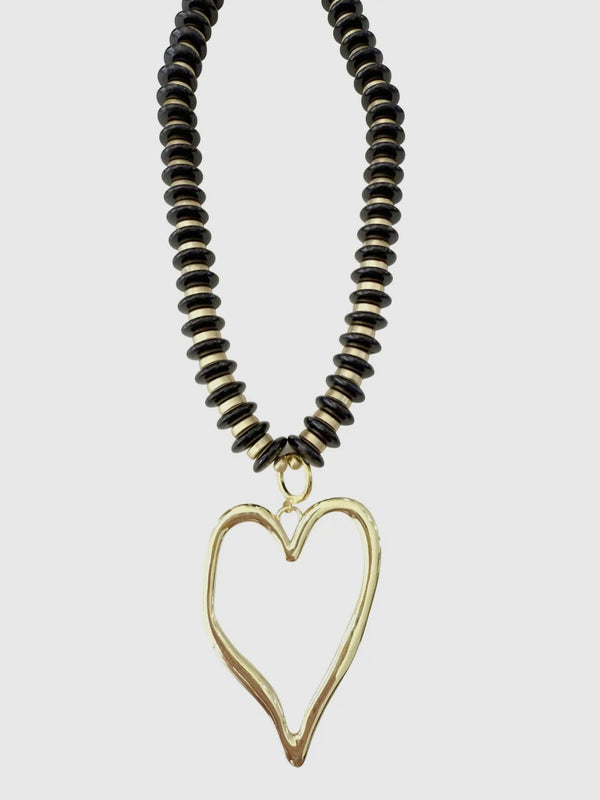 Black Oversized Heart Necklace