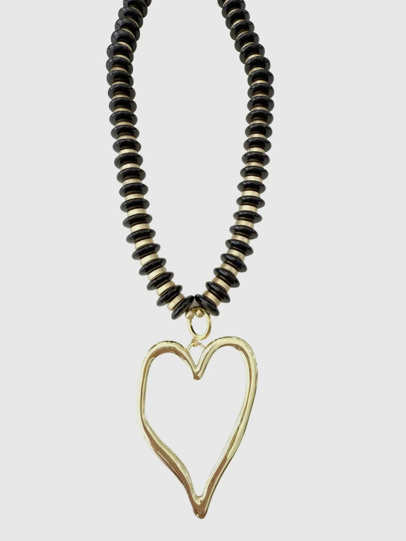 Black Oversized Heart Necklace