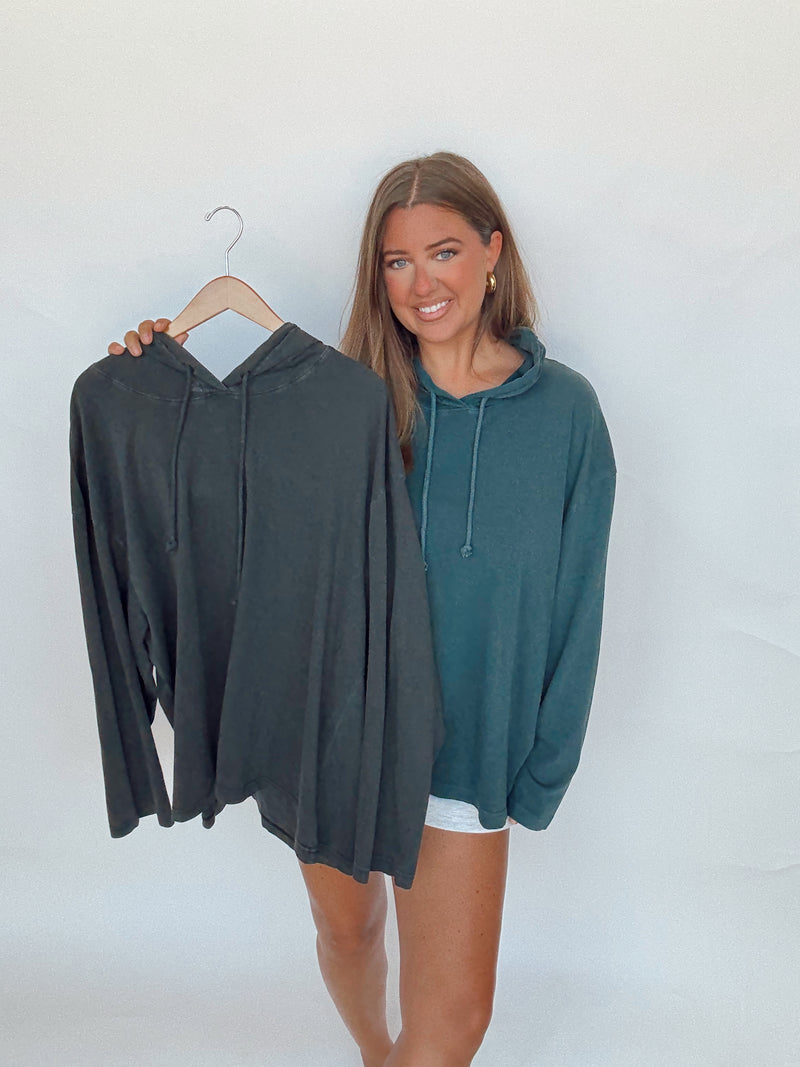 Mineral Washed Drawstring Hoodie