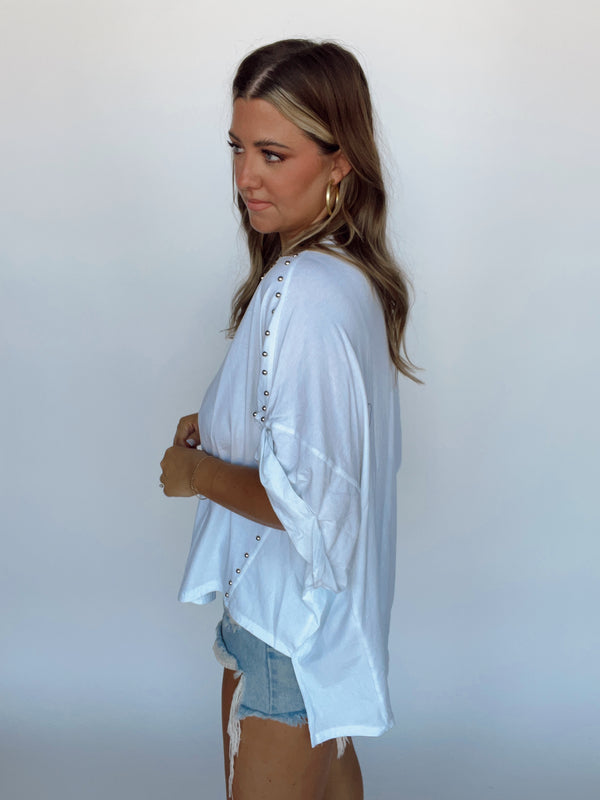 The Studded Marleigh Top | WHITE