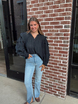 Ruffle Sleeve Cotton Top