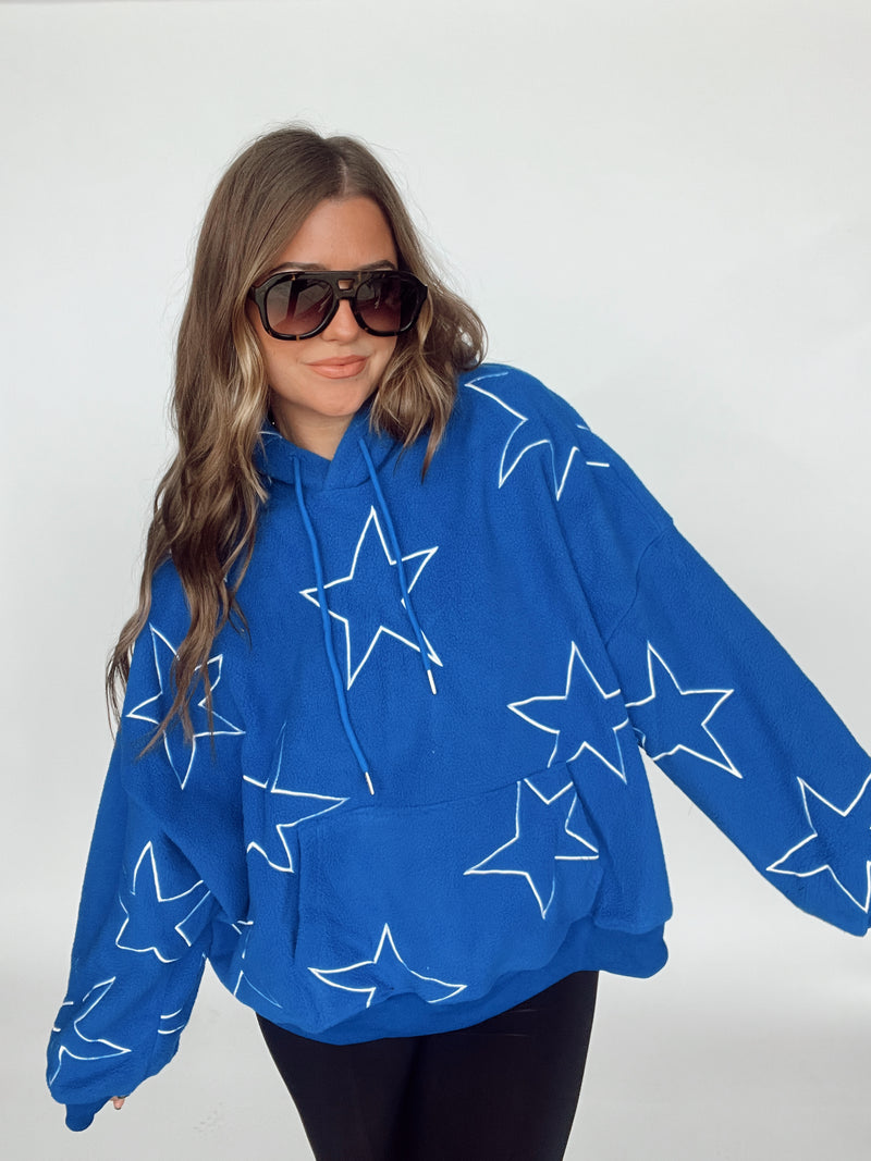 Star Sherpa Hoodie | BLUE