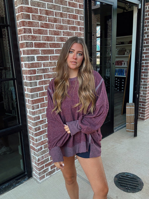 Wine Fleece Pullover